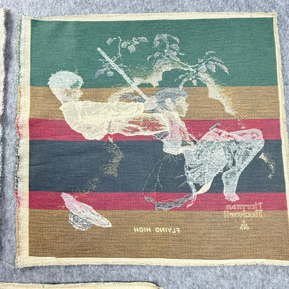 Vintage‎ Norman Rockwell Tapestry Panels Set of 3 for PIllows/decor 90's Cotton